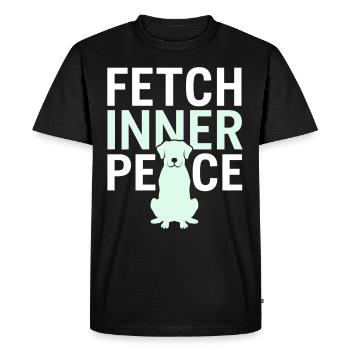 Doga Dog Yoga Bien-être pour animaux de compagnie Étirements conscients - T-shirt Premium bio Homme - noir - Devant - Nico (187cm)