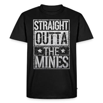 Mineur de charbon Travailleur du casque de sécurité pour mines souterraines - T-shirt Premium bio Homme - noir - Devant - Nico (187cm)