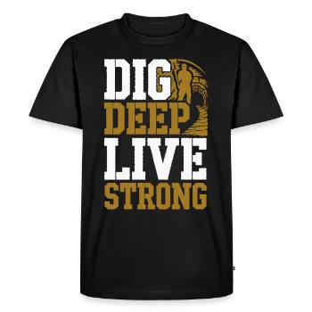 Coal Miner Underground Mining Safety Helmet Worker - Men's Premium Organic T-Shirt - black - Front - Nico (187cm)