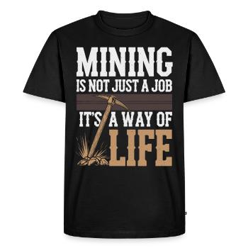 Mineur de charbon Travailleur du casque de sécurité pour mines souterraines - T-shirt Premium bio Homme - noir - Devant - Nico (187cm)