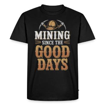 Mineur de charbon Travailleur du casque de sécurité pour mines souterraines - T-shirt Premium bio Homme - noir - Devant - Nico (187cm)