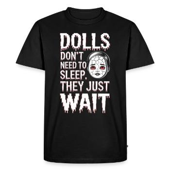 Creepy doll collector - Men's Premium Organic T-Shirt - black - Front - Nico (187cm)