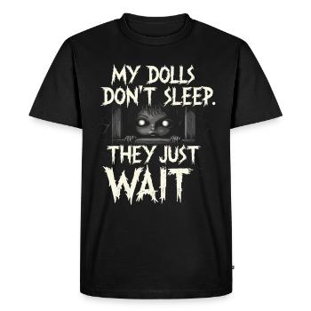 Creepy doll collector - Men's Premium Organic T-Shirt - black - Front - Nico (187cm)