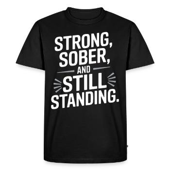 Sober Living Rétablissement Mode de vie Sans alcool - T-shirt Premium bio Homme - noir - Devant - Nico (187cm)