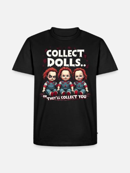 Creepy doll collector - Men's Premium Organic T-Shirt - black