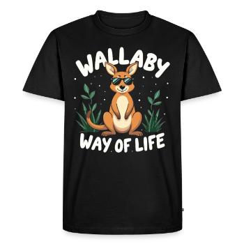 Wallaby Australian Wildlife Marsupial Nature - Men's Premium Organic T-Shirt - black - Front - Nico (187cm)