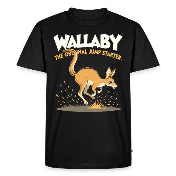 Wallaby Australian Wildlife Marsupial Nature - Men's Premium Organic T-Shirt - black - Front - Nico (187cm)
