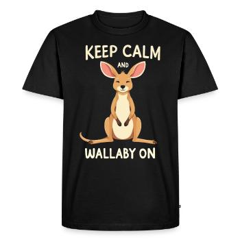 Wallaby Australian Wildlife Marsupial Nature - Men's Premium Organic T-Shirt - black - Front - Nico (187cm)