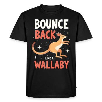 Wallaby Australian Wildlife Marsupial Nature - Men's Premium Organic T-Shirt - black - Front - Nico (187cm)