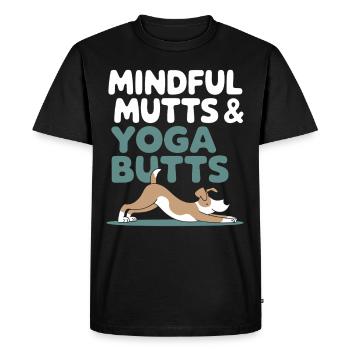 Doga Dog Yoga Pet Wellness Mindful Stretching - Men's Premium Organic T-Shirt - black - Front - Nico (187cm)