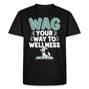 Doga Dog Yoga Pet Wellness Mindful Stretching - Men's Premium Organic T-Shirt - black - Front - Nico (187cm)