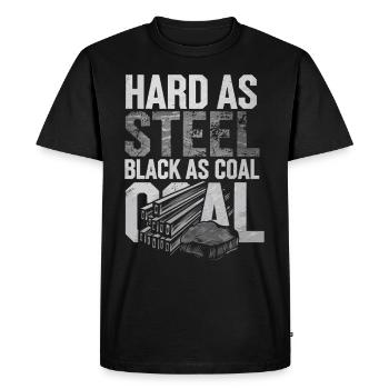 Mineur de charbon Travailleur du casque de sécurité pour mines souterraines - T-shirt Premium bio Homme - noir - Devant - Nico (187cm)