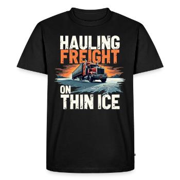 IRoad Trucker Extreme Winter Driving - Men's Premium Organic T-Shirt - black - Front - Nico (187cm)
