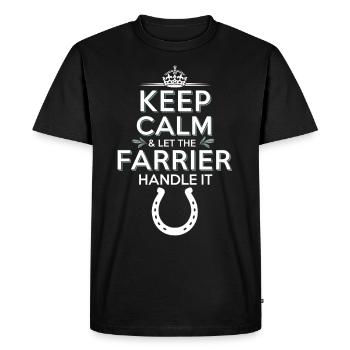 Maréchal-ferrant Cheval Spécialiste des soins des sabots Fer à cheval - T-shirt Premium bio Homme - noir - Devant - Nico (187cm)