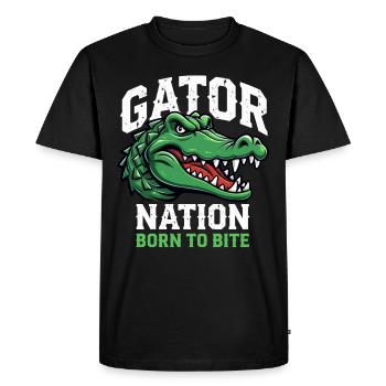 Alligator crocodile reptile passionné marais - T-shirt Premium bio Homme - noir - Devant - Nico (187cm)
