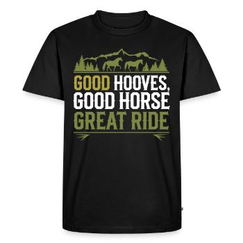 Maréchal-ferrant Cheval Spécialiste des soins des sabots Fer à cheval - T-shirt Premium bio Homme - noir - Devant - Nico (187cm)