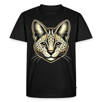 Serval Cat Exotic Cats African Wildcat - Men's Premium Organic T-Shirt - black - Front - Nico (187cm)