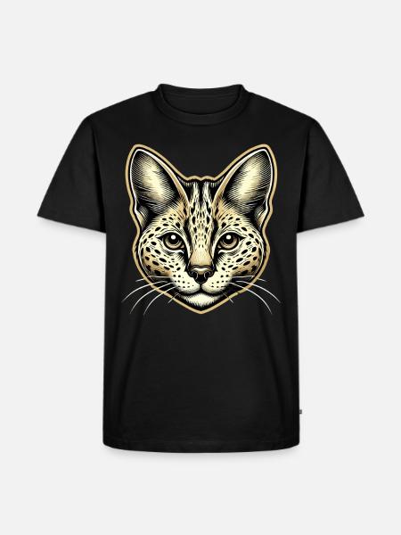 Serval Kat Eksotiske Katte Afrikansk Vildkat - Herre Premium økologisk T-shirt - sort
