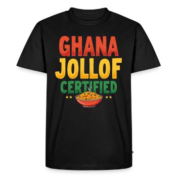 Riz Jollof Cuisine d’Afrique de l’Ouest Nigériane - T-shirt Premium bio Homme - noir - Devant - Nico (187cm)