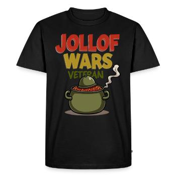 Riz Jollof Cuisine d’Afrique de l’Ouest Nigériane - T-shirt Premium bio Homme - noir - Devant - Nico (187cm)
