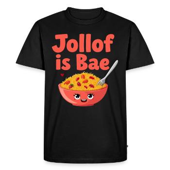 Riz Jollof Cuisine d’Afrique de l’Ouest Nigériane - T-shirt Premium bio Homme - noir - Devant - Nico (187cm)