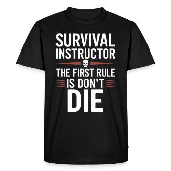 Formation d’instructeur en techniques de survie en milieu sauvage - T-shirt Premium bio Homme - noir - Devant - Nico (187cm)