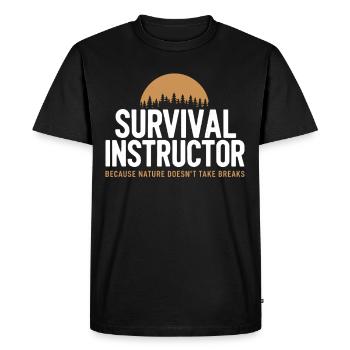 Formation d’instructeur en techniques de survie en milieu sauvage - T-shirt Premium bio Homme - noir - Devant - Nico (187cm)