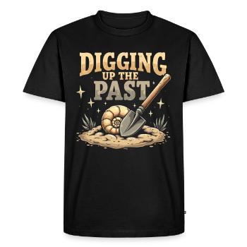 Ammonite fossilisée Collector Préhistorique - T-shirt Premium bio Homme - noir - Devant - Nico (187cm)