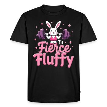 Fitness Bunny Fitness -entraînement Lapin Musculation - T-shirt Premium bio Homme - noir - Devant - Nico (187cm)