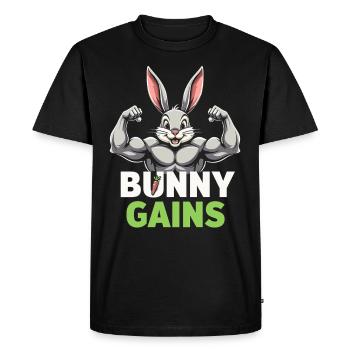 Fitness Bunny Fitness -entraînement Lapin Musculation - T-shirt Premium bio Homme - noir - Devant - Nico (187cm)