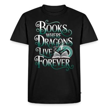 Lecteur de livres fantastiques Amateur d’histoires magiques - T-shirt Premium bio Homme - noir - Devant - Nico (187cm)
