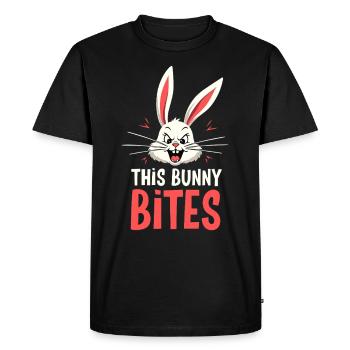 Lapin Conception d’animaux sarcastiques - T-shirt Premium bio Homme - noir - Devant - Nico (187cm)