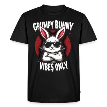 Lapin Conception d’animaux sarcastiques - T-shirt Premium bio Homme - noir - Devant - Nico (187cm)