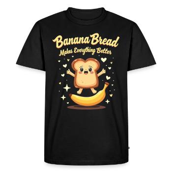 Amateur de pain aux bananes Amateur de pâtisserie Cozy - T-shirt Premium bio Homme - noir - Devant - Nico (187cm)