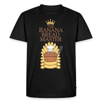 Amateur de pain aux bananes Amateur de pâtisserie Cozy - T-shirt Premium bio Homme - noir - Devant - Nico (187cm)