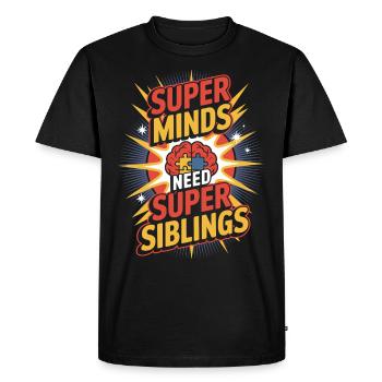 Autism siblings - Men's Premium Organic T-Shirt - black - Front - Nico (187cm)
