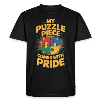 Autism siblings - Men's Premium Organic T-Shirt - black - Front - Nico (187cm)