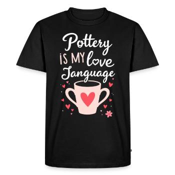 Poterie classe argile artiste céramique atelier roue - T-shirt Premium bio Homme - noir - Devant - Nico (187cm)