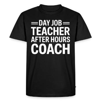 Teacher, Coach, Dual Role, Mentor, Sports, - Men's Premium Organic T-Shirt - black - Front - Nico (187cm)