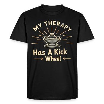 Poterie classe argile artiste céramique atelier roue - T-shirt Premium bio Homme - noir - Devant - Nico (187cm)