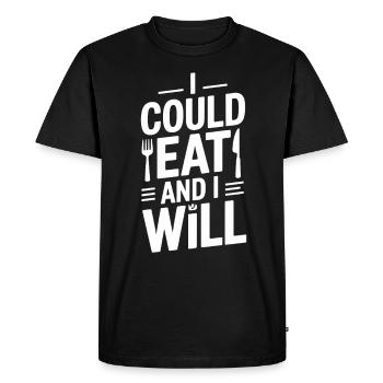 Quand On a faim T-shirt Humour Humour Nourriture - T-shirt Premium bio Homme - noir - Devant - Nico (187cm)