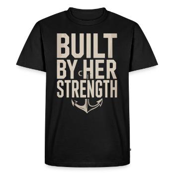 Élevé par une reine, parent célibataire - T-shirt Premium bio Homme - noir - Devant - Nico (187cm)