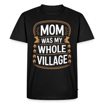 Élevé par une reine, parent célibataire - T-shirt Premium bio Homme - noir - Devant - Nico (187cm)