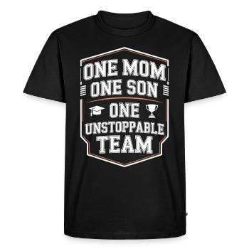 Élevé par une reine, parent célibataire - T-shirt Premium bio Homme - noir - Devant - Nico (187cm)
