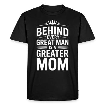 Élevé par une reine, parent célibataire - T-shirt Premium bio Homme - noir - Devant - Nico (187cm)
