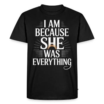 Élevé par une reine, parent célibataire - T-shirt Premium bio Homme - noir - Devant - Nico (187cm)