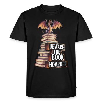 Lecteur de livres fantastiques Amateur d’histoires magiques - T-shirt Premium bio Homme - noir - Devant - Nico (187cm)