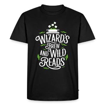 Lecteur de livres fantastiques Amateur d’histoires magiques - T-shirt Premium bio Homme - noir - Devant - Nico (187cm)