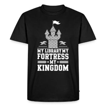 Lecteur de livres fantastiques Amateur d’histoires magiques - T-shirt Premium bio Homme - noir - Devant - Nico (187cm)