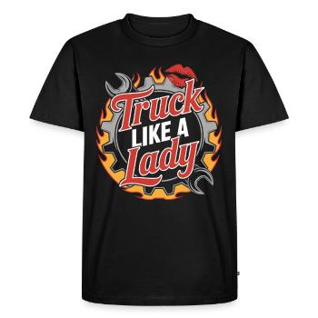 Women In Trucking Female Trucker Pride - Men's Premium Organic T-Shirt - black - Front - Nico (187cm)